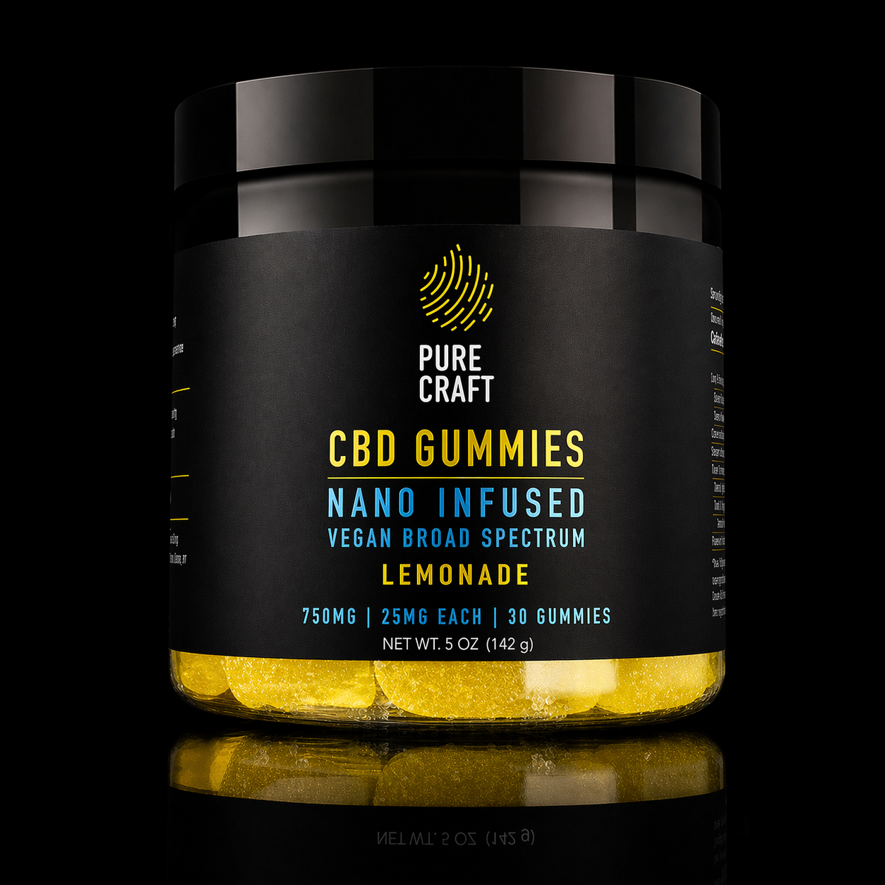 NANO CBD INFUSED VEGAN BROAD SPECTRUM LEMONADE GUMMIES