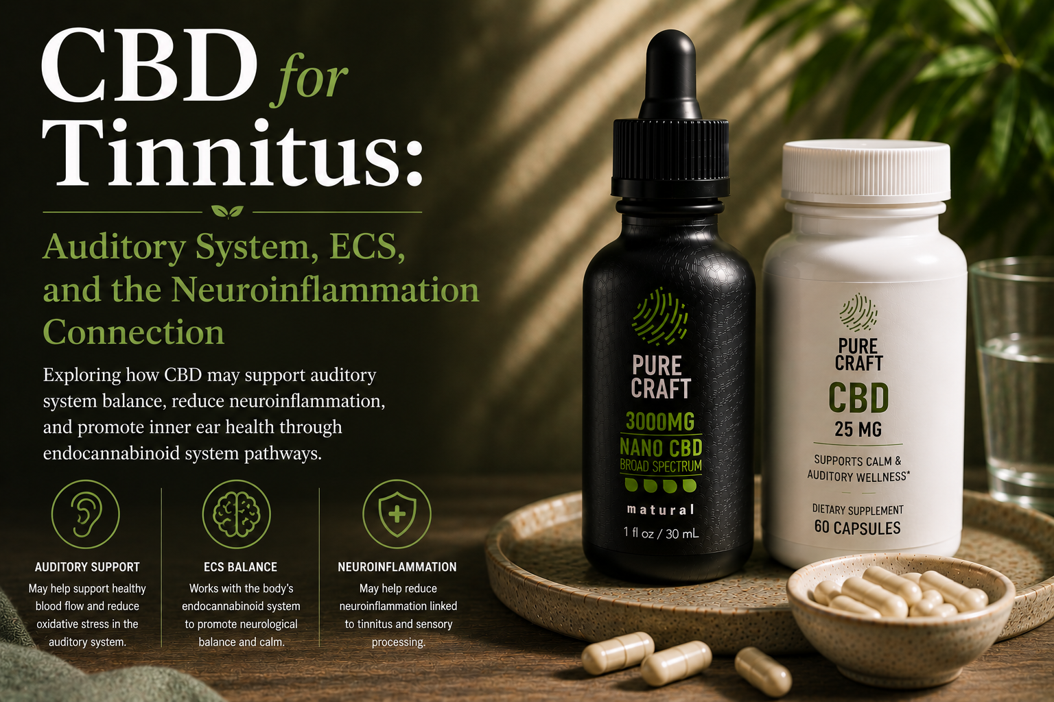 CBD for Tinnitus: Auditory System ECS and the Neuroinflammation Connection | PureCraft CBD