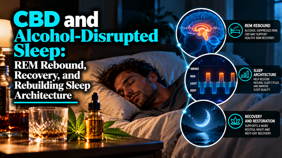 CBD and Alcohol-Disrupted Sleep: REM Rebound, Recovery, and Rebuilding Sleep Architecture | PureCraft CBD