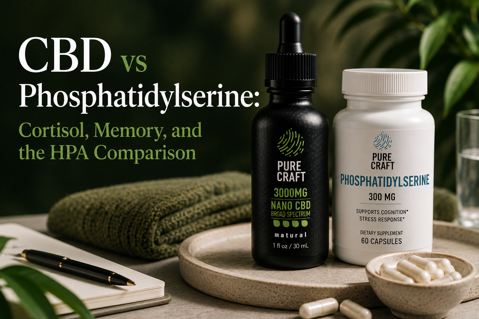 CBD vs Phosphatidylserine: Cortisol, Memory, and the HPA Comparison | PureCraft CBD