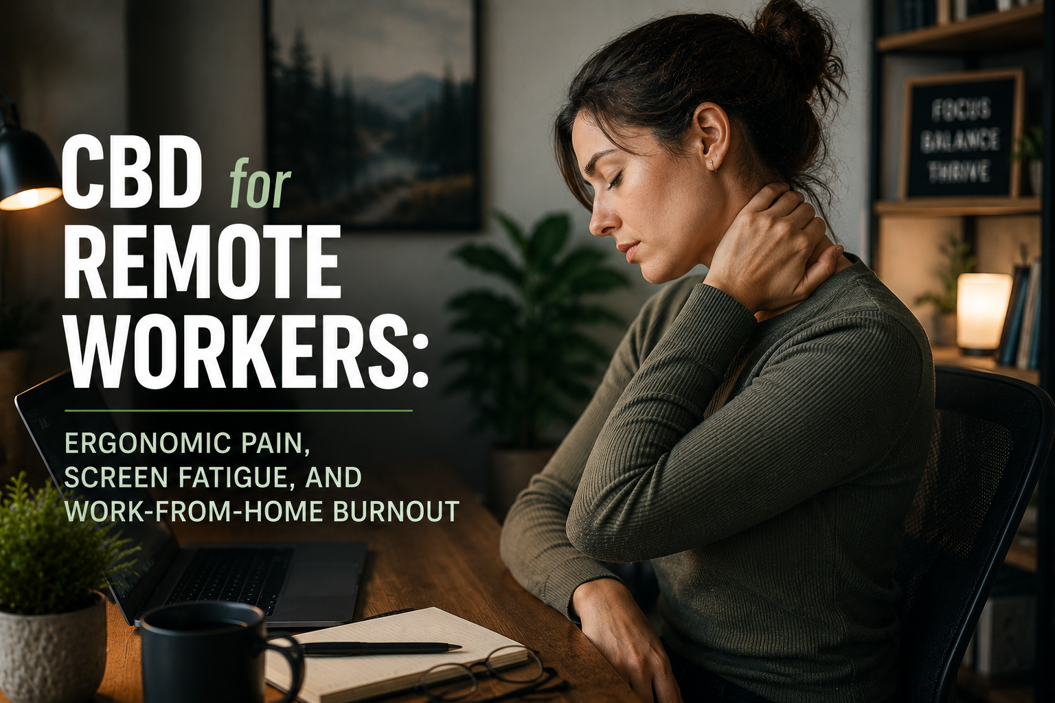 CBD for Remote Workers: Ergonomic Pain, Screen Fatigue, and Work-From-Home Burnout | PureCraft CBD