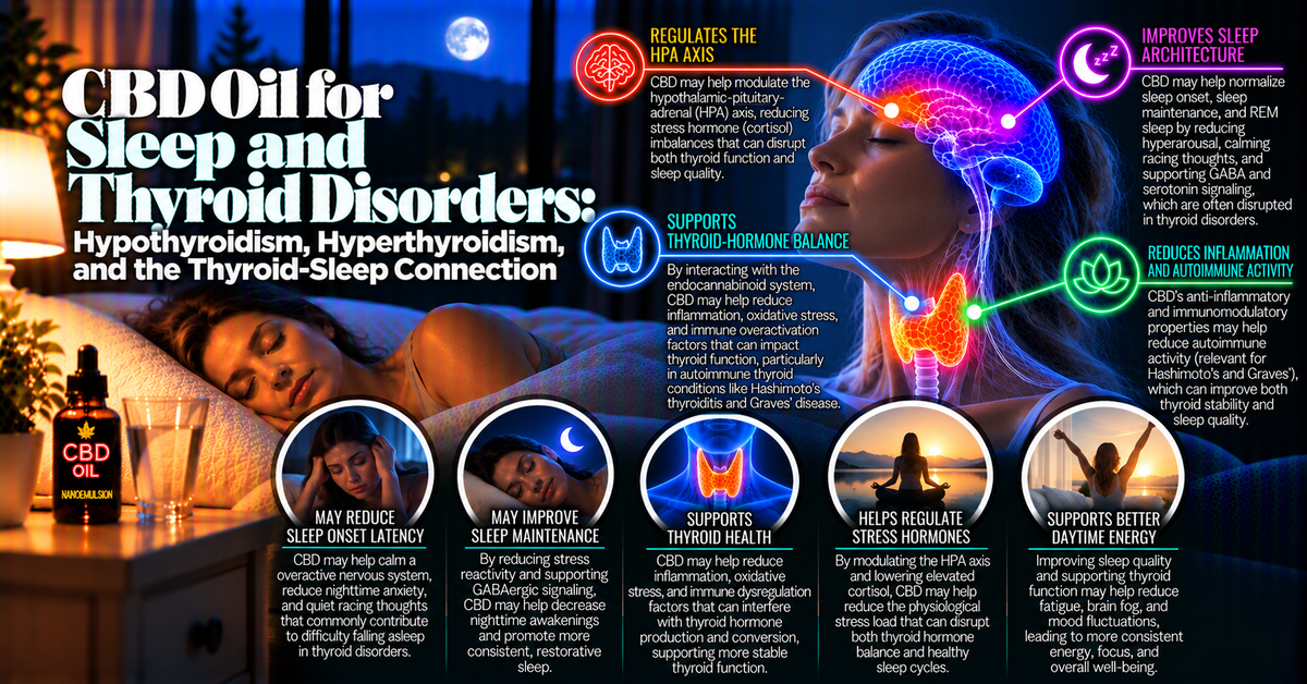 CBD Oil for Sleep and Thyroid Disorders: Hypothyroidism, Hyperthyroidism, and the Thyroid-Sleep Connection | PureCraft CBD