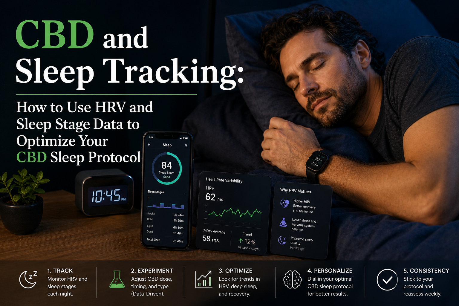 CBD and Sleep Tracking: How to Use HRV and Sleep Stage Data to Optimize Your CBD Sleep Protocol | PureCraft CBD