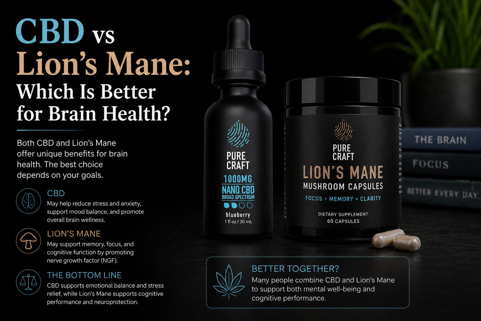 CBD vs Lion's Mane: Which Is Better for Brain Health? | PureCraft CBD