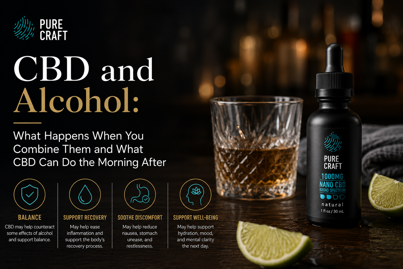 CBD and Alcohol: What Happens When You Combine Them and What CBD Can Do the Morning After | PureCraft CBD